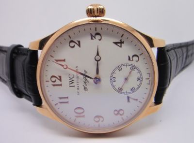 Copy IWC Schaffhausen Black Leather Automatic Watch